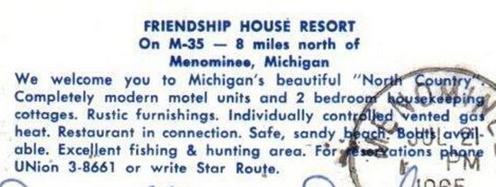 Friendship Lodge (Friendship House Resort) - Vintage Postcard (newer photo)